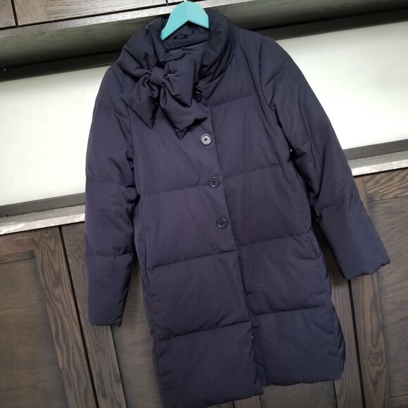 Kate Spade Funnel-Neck Puffer Coat With Bow - Picture 1 of 9